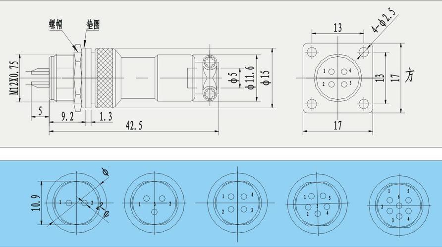 rs765 (gx12) 螺纹式 6芯 六芯 航空插座 接插件 航空接插件_振动筛